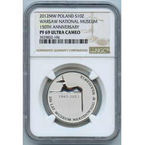 10 złotych 2012, 150 lat Muzeum Narodowego w Warszawie - NGC PF69 ULTRA CAMEO
