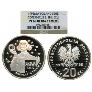 20 złotych 1995, Ecu - Mikołaj Kopernik - NGC PF69 ULTRA CAMEO