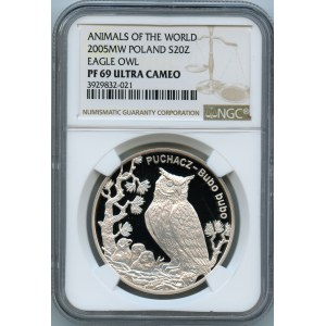 20 złotych 2005, Puchacz - Bubo bubo - NGC PF69 ULTRA CAMEO