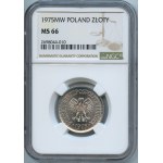 PRL, 1 złoty 1975, znak mennicy - NGC MS66