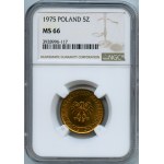 PRL, 5 złotych 1975 - NGC MS66