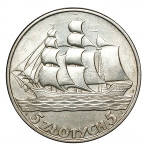II RP, 5 złotych 1936 Żaglowiec