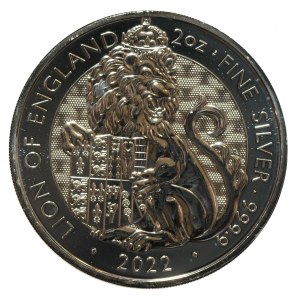 Wielka Brytania, 5 funtów 2022 - Lion of England 2 uncje srebra