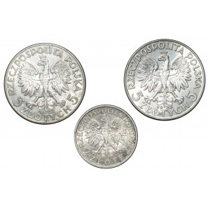 II RP, Zestaw 2-5 złotych Głowa kobiety