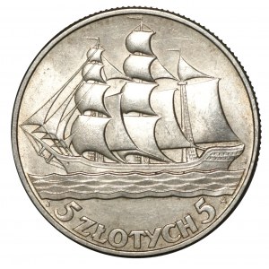 II RP, 5 złotych 1936 Żaglowiec