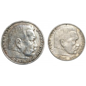 Niemcy, III Rzesza, Zestaw 2-5 marek 1935-38