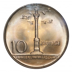 PRL, 10 złotych 1965 - Duża Kolumna - NGC MS66