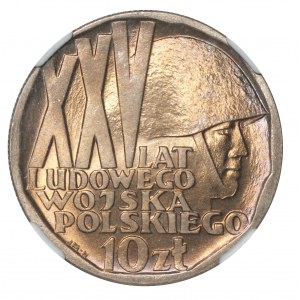 PRL , 10 złotych 1968- XXV Lat Ludowego Wojska Polskiego - NGC MS67
