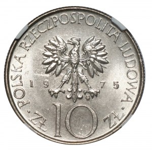 PRL, 10 złotych 1975 Adam Mickiewicz - NGC MS66