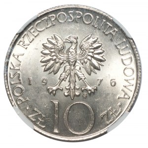 PRL, 10 złotych 1976, Adam Mickiewicz - NGC MS66