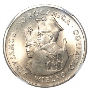 PRL, 100 złotych 1988 70. Rocznica Powstania Wielkopolskiego - NGC MS67