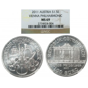 Austria, 1,5 euro 2011, Filharmonia, NGC MS69