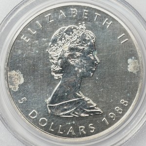 Kanada, 5 dolarów 1988, Maple Leaf, PCGS MS68