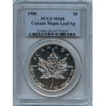 Kanada, 5 dolarów 1988, Maple Leaf, PCGS MS68