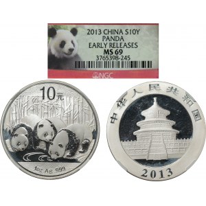Chiny, 10 yen 2013 PANDA - NGC MS69