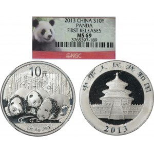 Chiny, 10 yen 2013 PANDA - NGC MS69