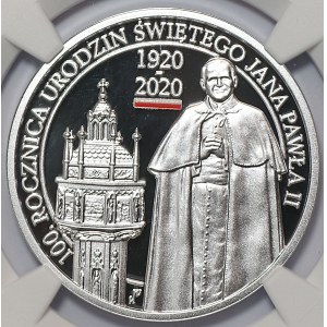 10 złotych 2020, 100. rocznica urodzin Świętego Jana Pawła II - NGC PF70 ULTRA CAMEO