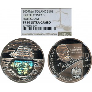 10 złotych 2007 Konrad Korzeniowski - NGC PF70 ULTRA CAMEO