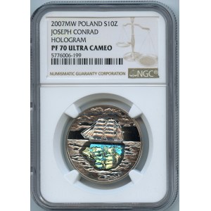 10 złotych 2007 Konrad Korzeniowski - NGC PF70 ULTRA CAMEO