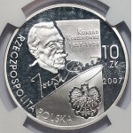 10 złotych 2007 Konrad Korzeniowski - NGC PF70 ULTRA CAMEO