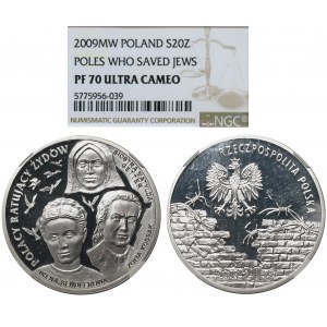 20 złotych 2009 Polacy Ratujący Żydów - NGC PF70 ULTRA CAMEO