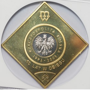 2 złote 2005 ZŁOTA KLIPA, Dziesięć lat obiegu - NGC MS67