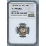 PRL, 20 groszy 1980 - NGC MS67 CAMEO