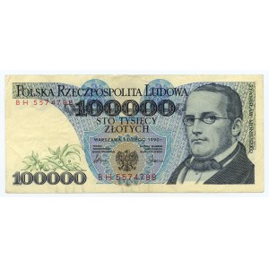 100.000 złotych 1990 - seria BH - Rzadkość (L7)