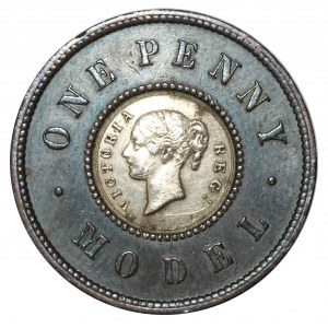 Wielka Brytania, 1 penny 1844 - próba