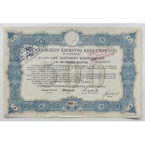 4% List zastawny Poznańskiego Ziemstwa Kredytowego konwersyjny, 500 złotych 01.07.1925