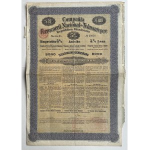 Meksyk, Compania del Ferrocarril Nacional de Tehuanlepee, 5% Bond of £20 C Series - Mexico 1904