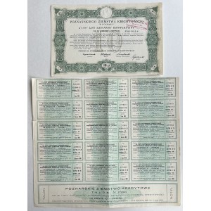 4% List zastawny Poznańskiego Ziemstwa Kredytowego - 10 złotych 1925 wraz z kuponami