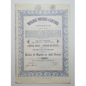 BELGIA, Trefileries, Pointeries & Clouteries de Varsovie, 500 franków