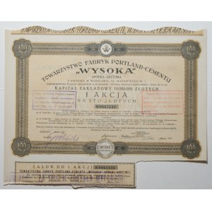 Towarzystwo Fabryk Portland-Cementu Wysoka, 100 złotych