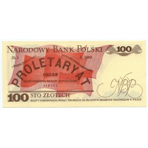 100 złotych 1986 - seria LU, niski numer 0003210