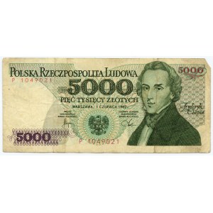5.000 złotych 1982 - seria P - wyjątkowo rzadkie (L8)
