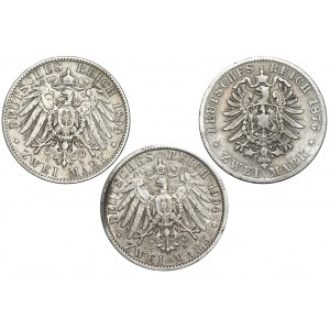 Niemcy, Zestaw 2 marki 1876-1904