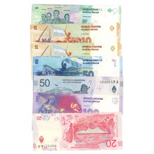 Argentyna, 5 pesos - 100 pesos (ND) - zestaw 7 sztuk