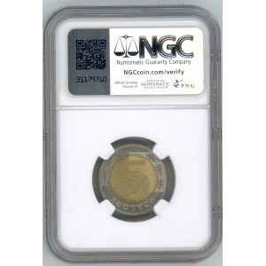 III RP, 5 złotych 1996 - NGC MS 62