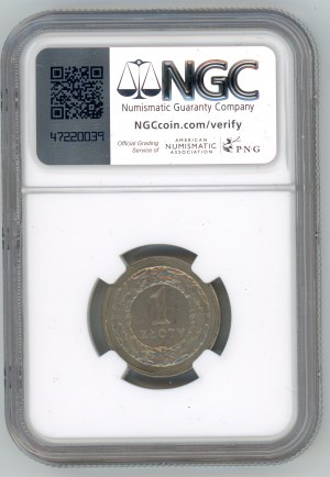 III RP, 1 Zloty 1992 - NGC MS 64