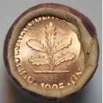 Niemcy, 1 Pfennig 1995r F - wartość 0,5 marki