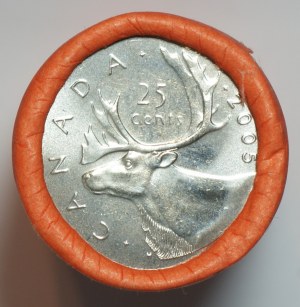 Canada, 25 cents 2005 Caribou - Bank Roll worth $10