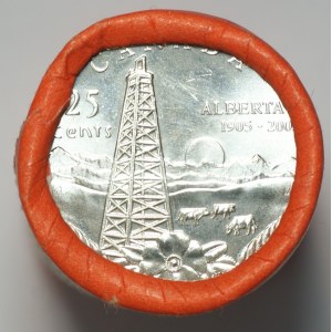 Kanada, 25 centów 2005, 100 - lecie Alberty - Rolka mennicza o wartość 10 $