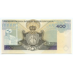 400 złotych 1996 - banknot studyjny PWPW - bez nadruków