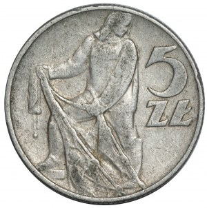 People's Republic of Poland, 5 gold 1974 Fisherman - twist.