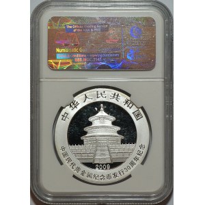 Chiny, 10 Yuan 2009 - 30. rocznica serii Panda - NGC MS69