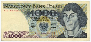 1 000 zlotých 1975 - séria AU