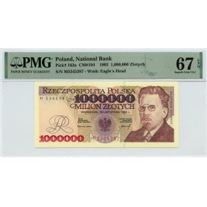 1,000,000 zloty 1993 - M series - PMG 67 EPQ