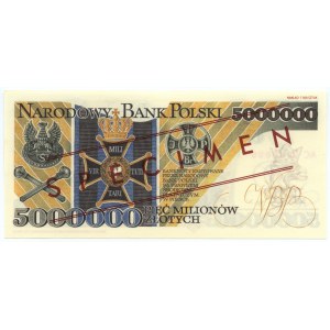 5.000.000 złotych 1995 - REPLIKA - seria AC 0000000, No 97, WZÓR/SPECIMEN