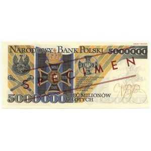 5.000.000 złotych 1995 - REPLIKA - seria AA 0000000, ark 54/100/5, WZÓR/SPECIMEN
